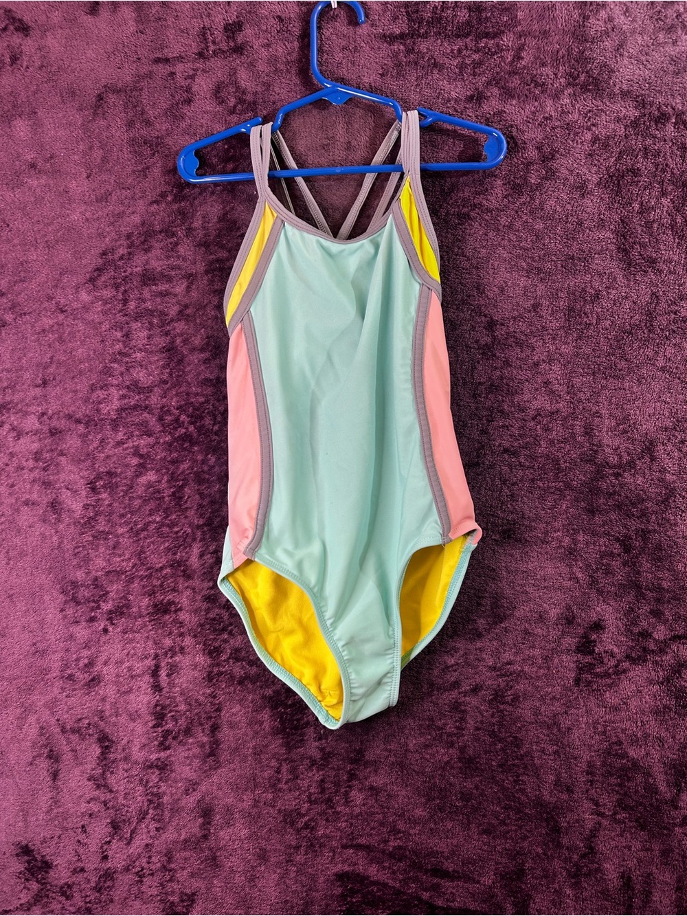 wonder nation Mint, Pink & Yellow Colorblock One-Piece Swimsuit